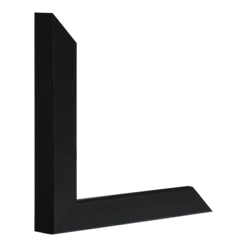 Vertical view of cube black picture frame sample