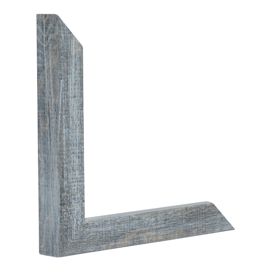 Vertical view of cube blue picture frame