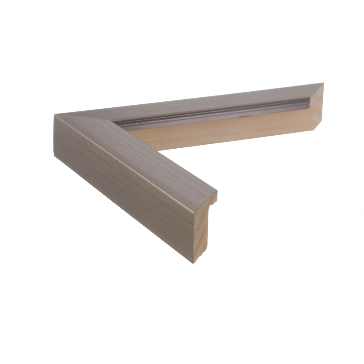 Side view of Cube picture frame in brushed pewter