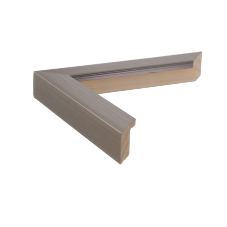 Side view of Cube picture frame in brushed pewter