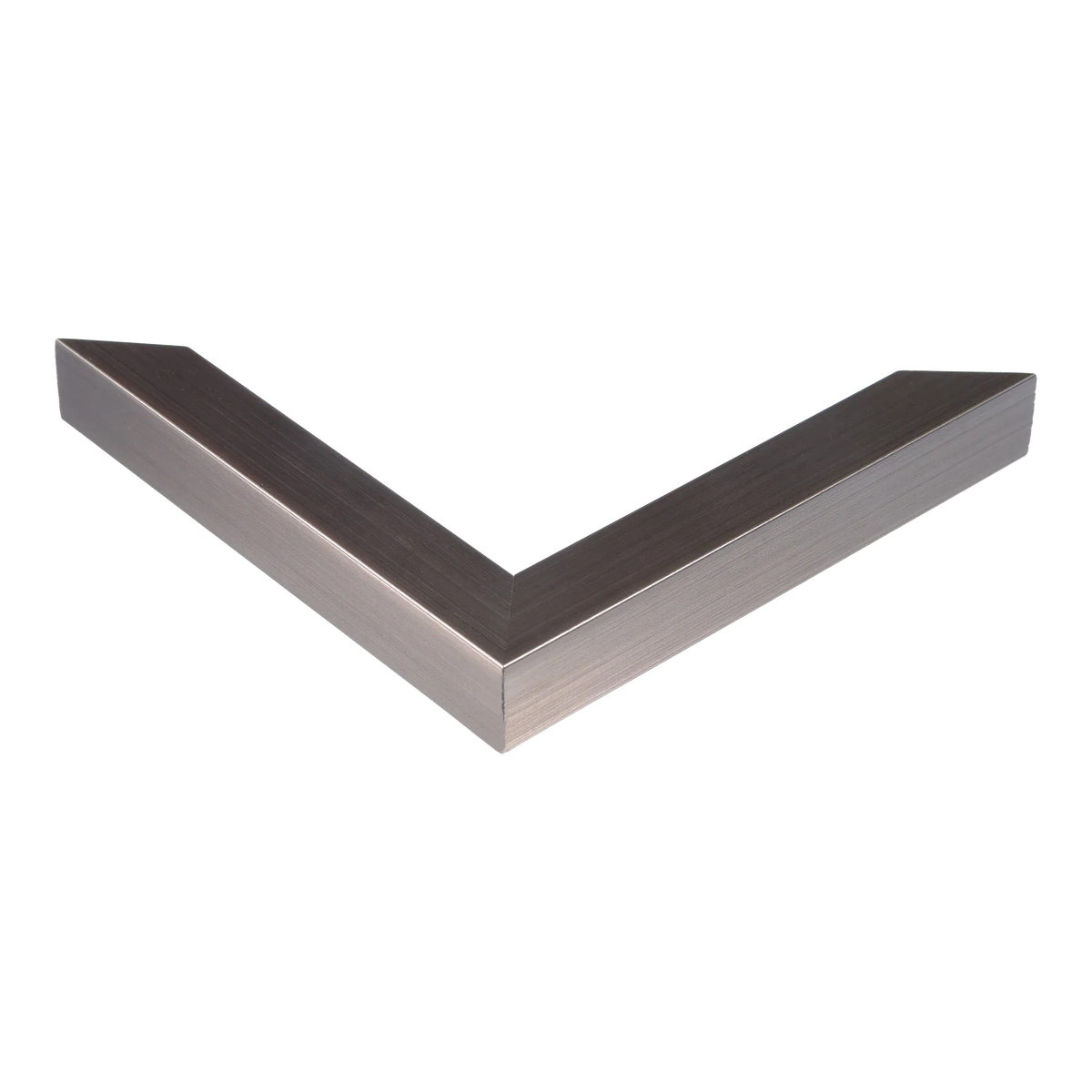 Corner view of Cube in brushed pewter picture frame