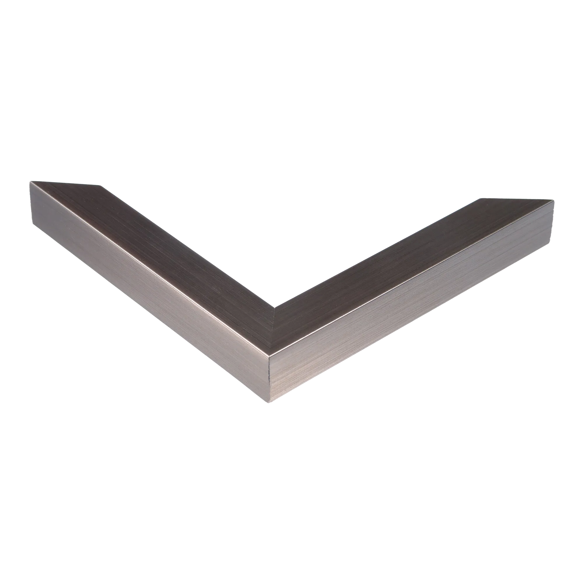 Corner view of Cube in brushed pewter picture frame