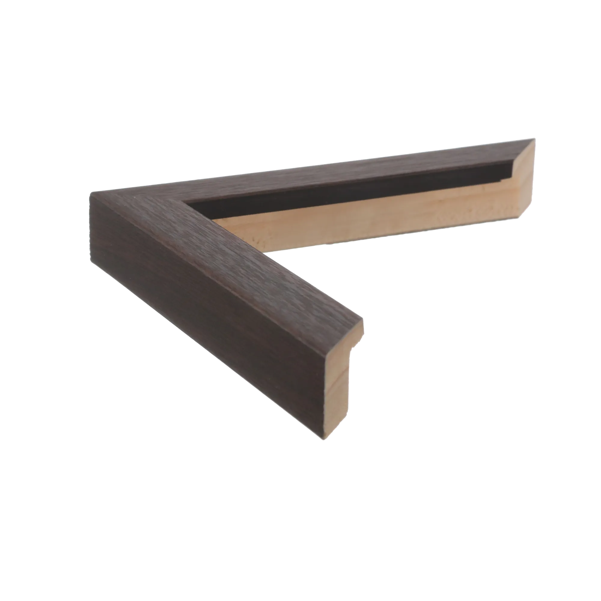 Side view of Cube picture frame in brown