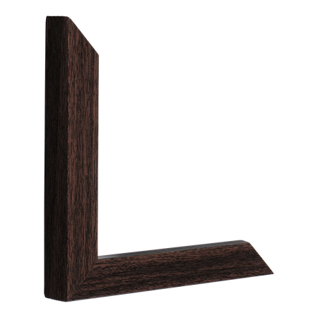 Vertical view of cube brown picture frame