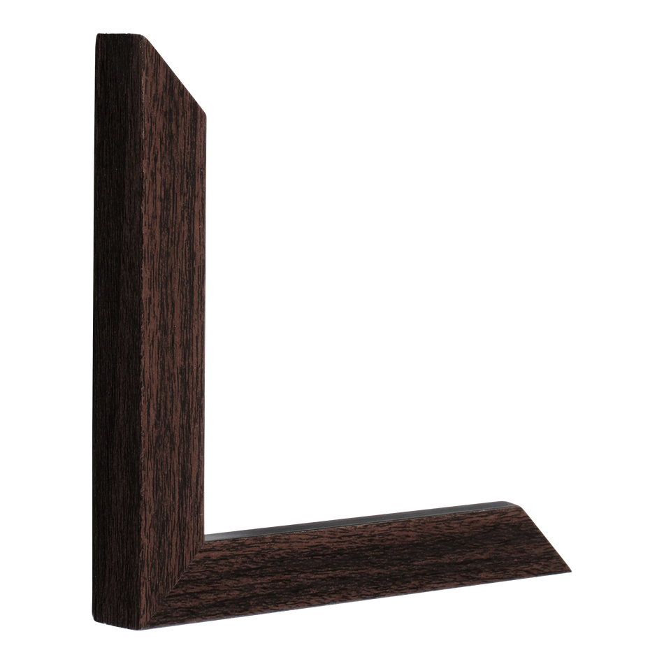 Vertical view of cube brown picture frame