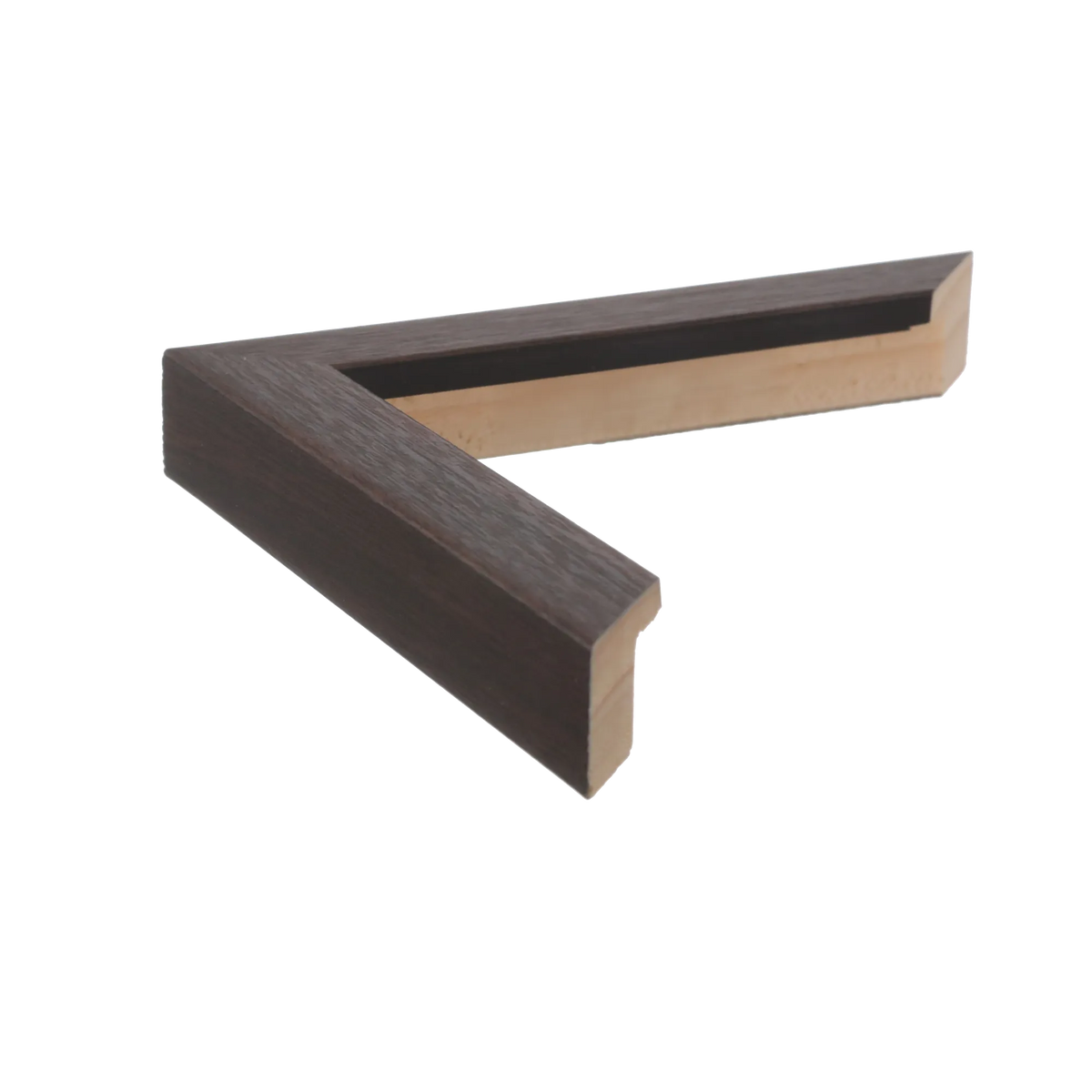 Side view of Cube picture frame in brown