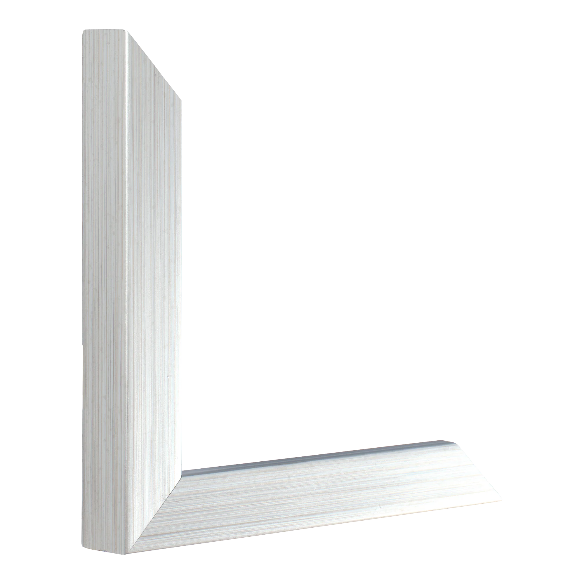 Vertical view of cube brushed silver picture frame