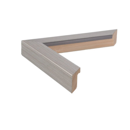 Side view of Cube picture frame in brushed silver