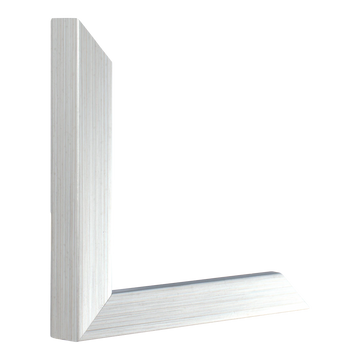 Vertical view of cube brushed silver picture frame
