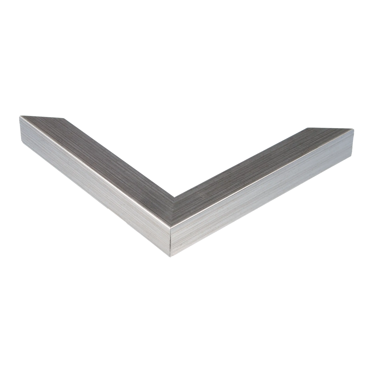 Corner view of Cube in brushed silver picture frame