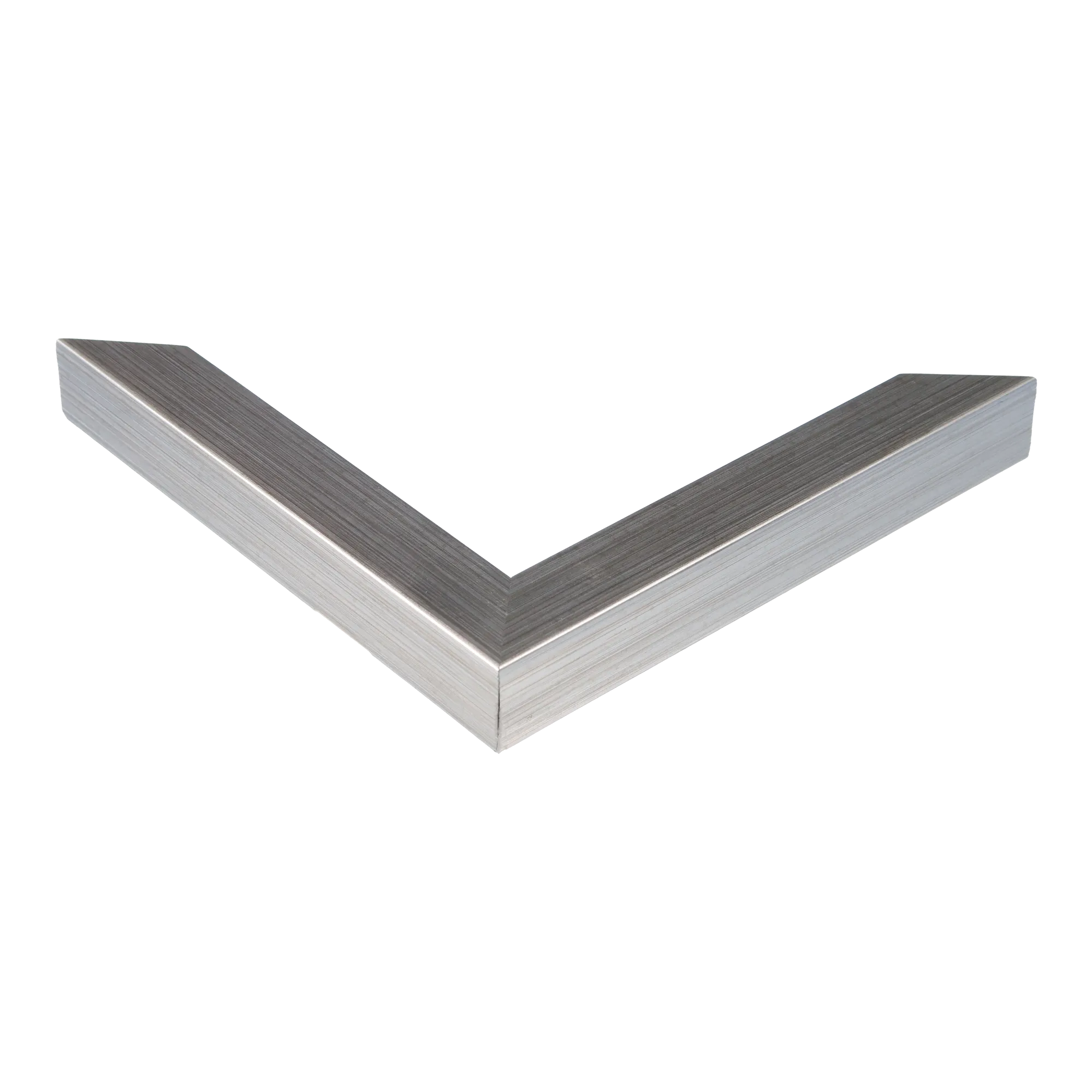 Corner view of Cube in brushed silver picture frame