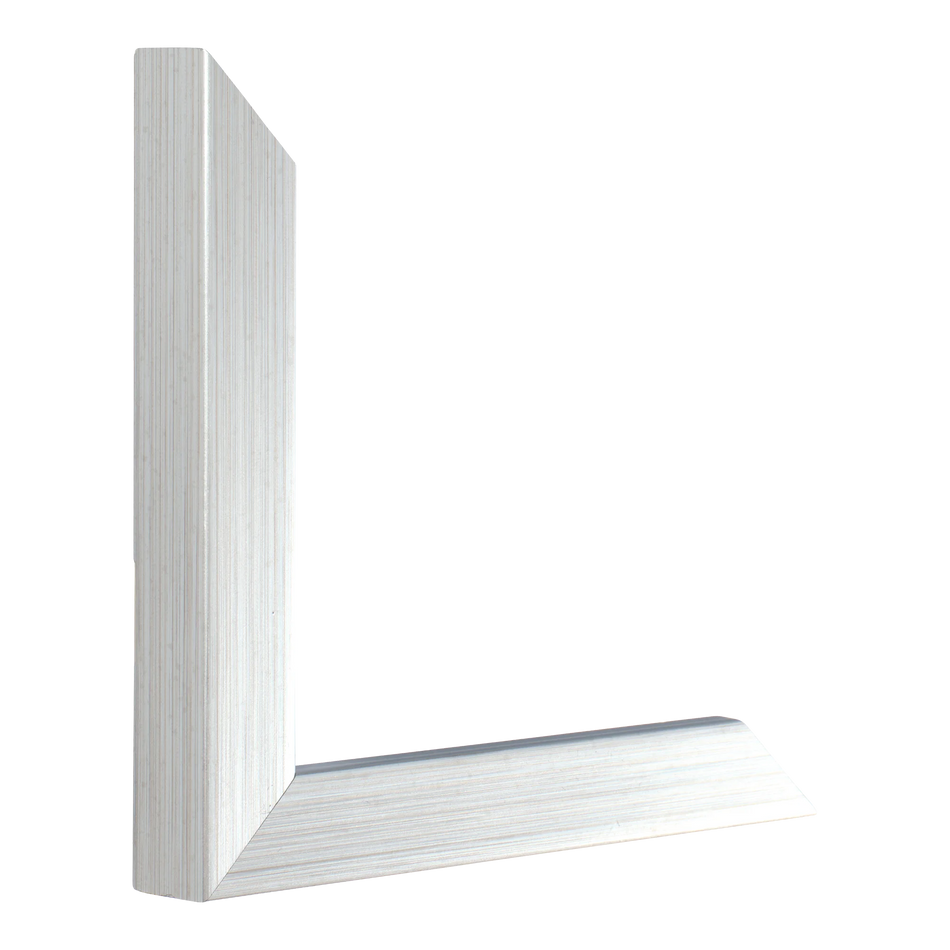 Vertical view of cube brushed silver picture frame sample