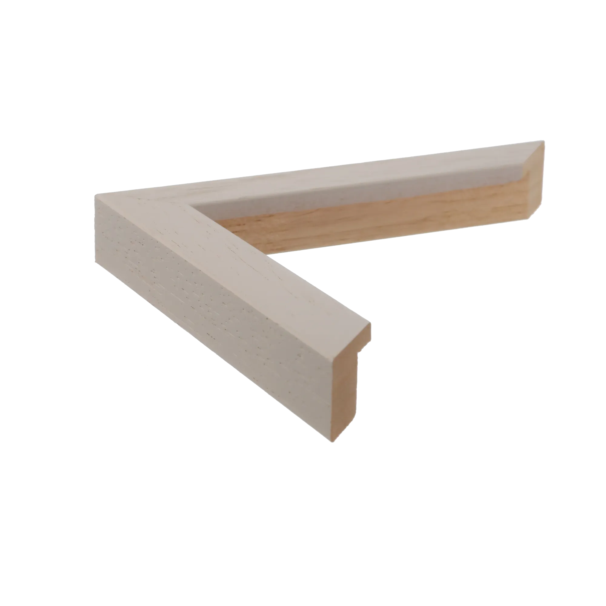 Side view of Cube picture frame in cream grain