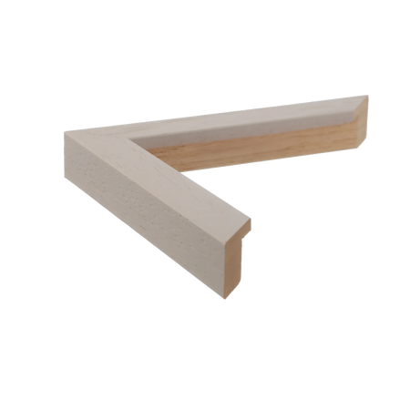 Side view of Cube picture frame in cream grain