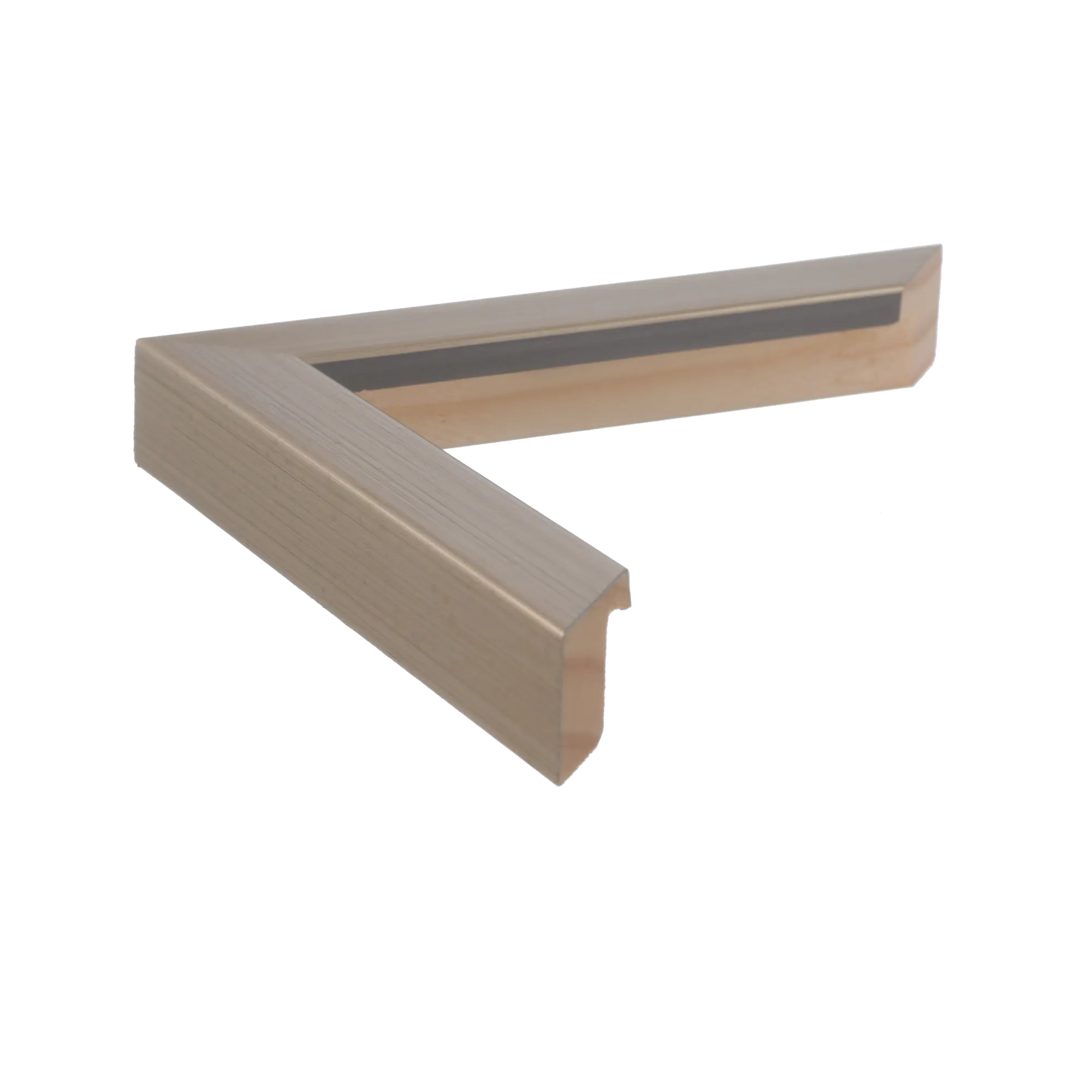 Side view of Cube picture frame in champagne