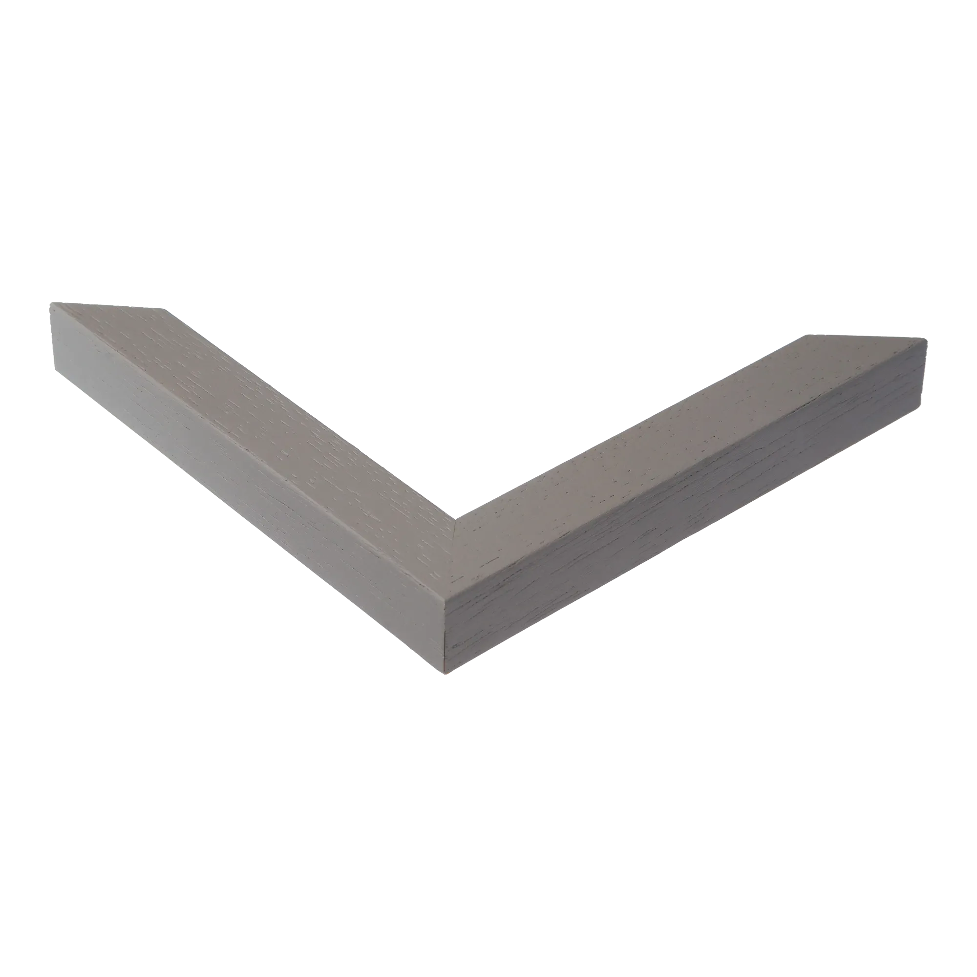 Corner view of Cube in grey grain picture frame