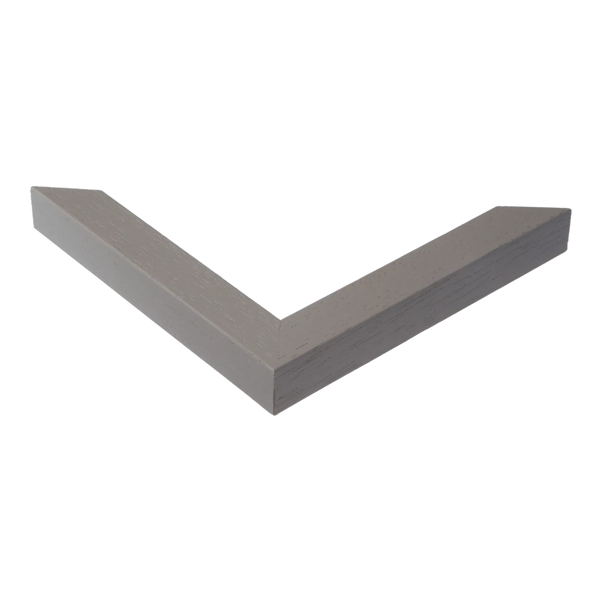 Corner view of Cube in grey grain picture frame