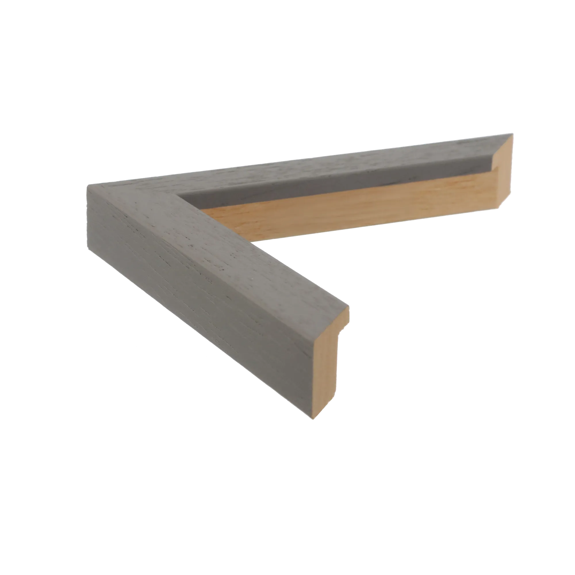 Side view of Cube picture frame in grey grain