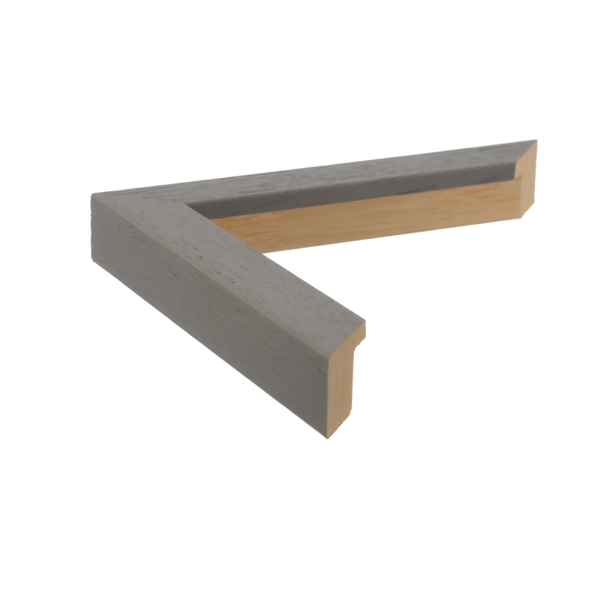 Side view of Cube picture frame in grey grain