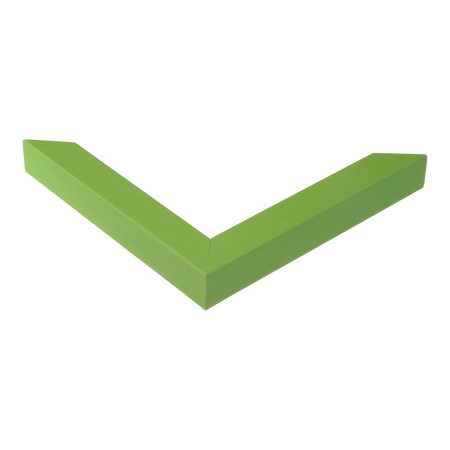 Corner view of Cube in green picture frame