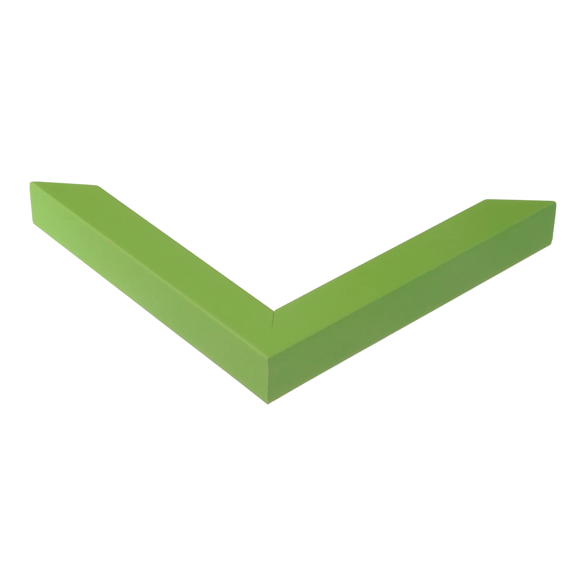 Corner view of Cube in green picture frame