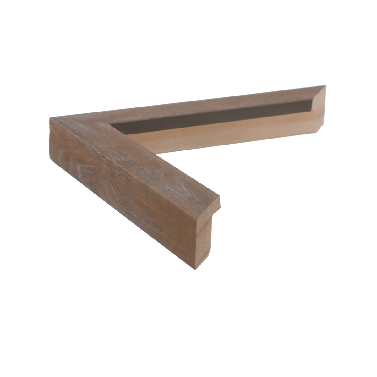 Side view of Cube picture frame in honey