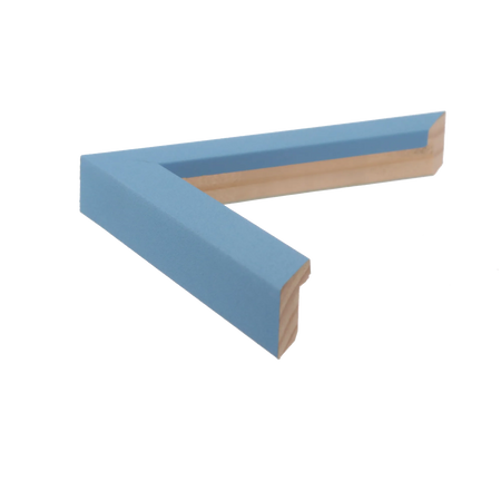 Side view of Cube picture frame in light blue