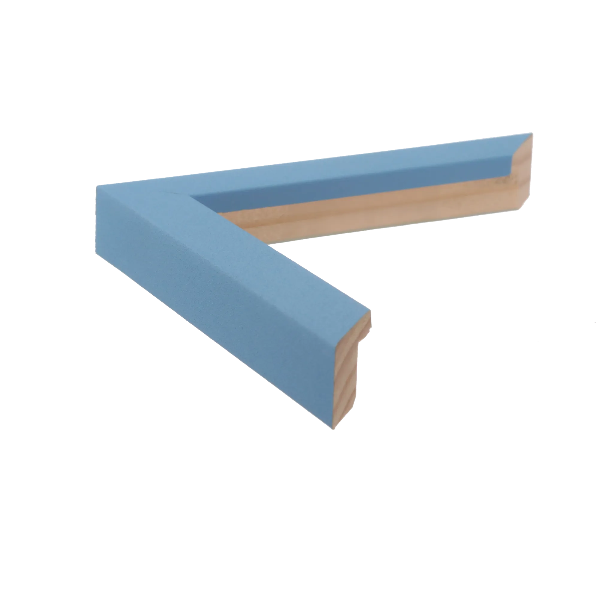 Side view of Cube picture frame in light blue