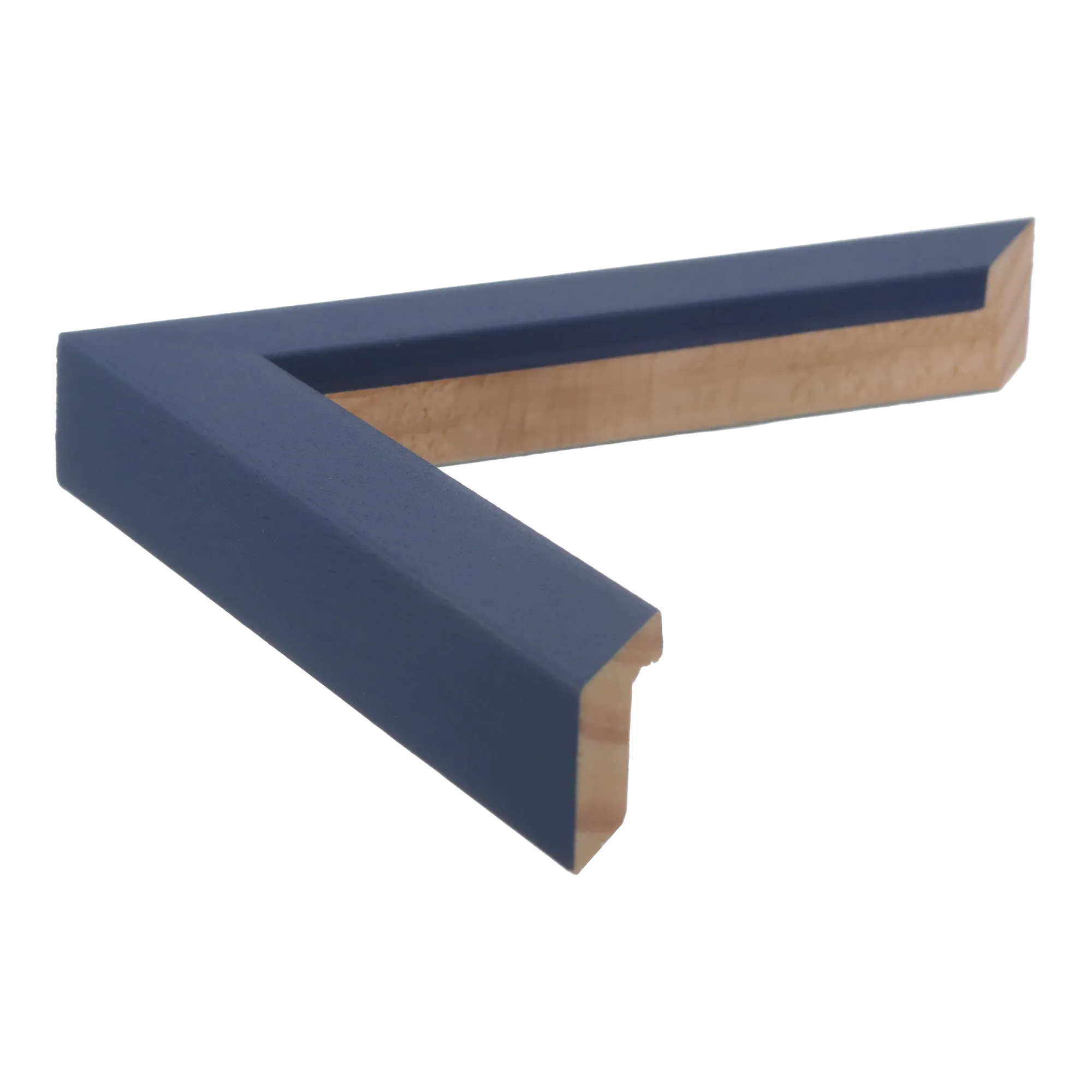 Side view of Cube picture frame in navy blue