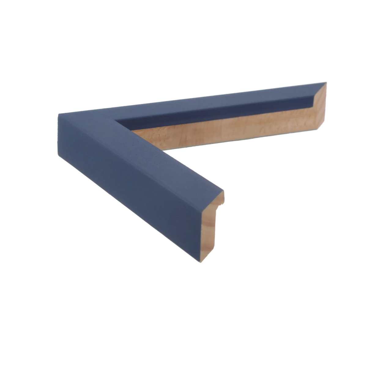 Side view of Cube picture frame in navy blue