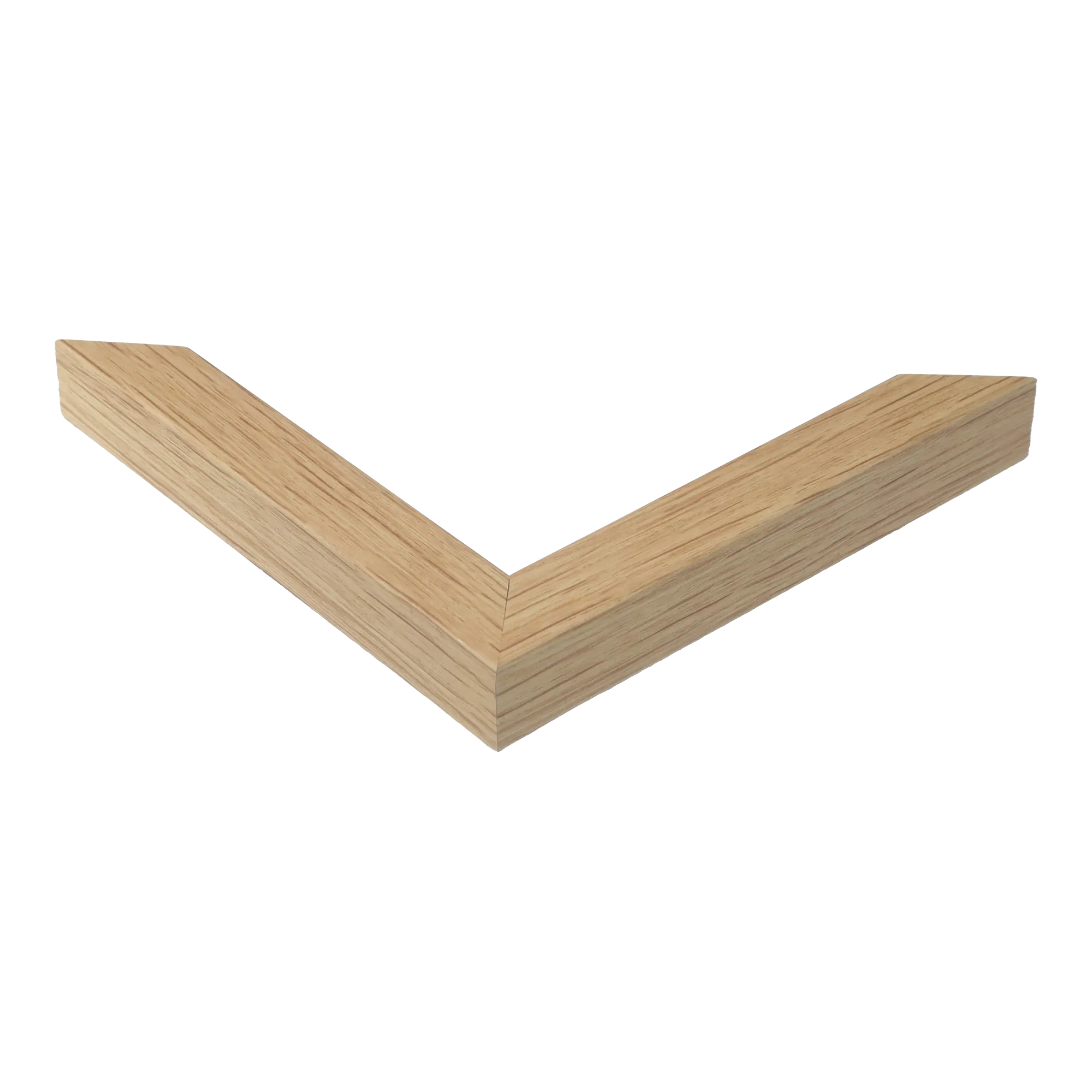 Corner view of Cube in oak picture frame