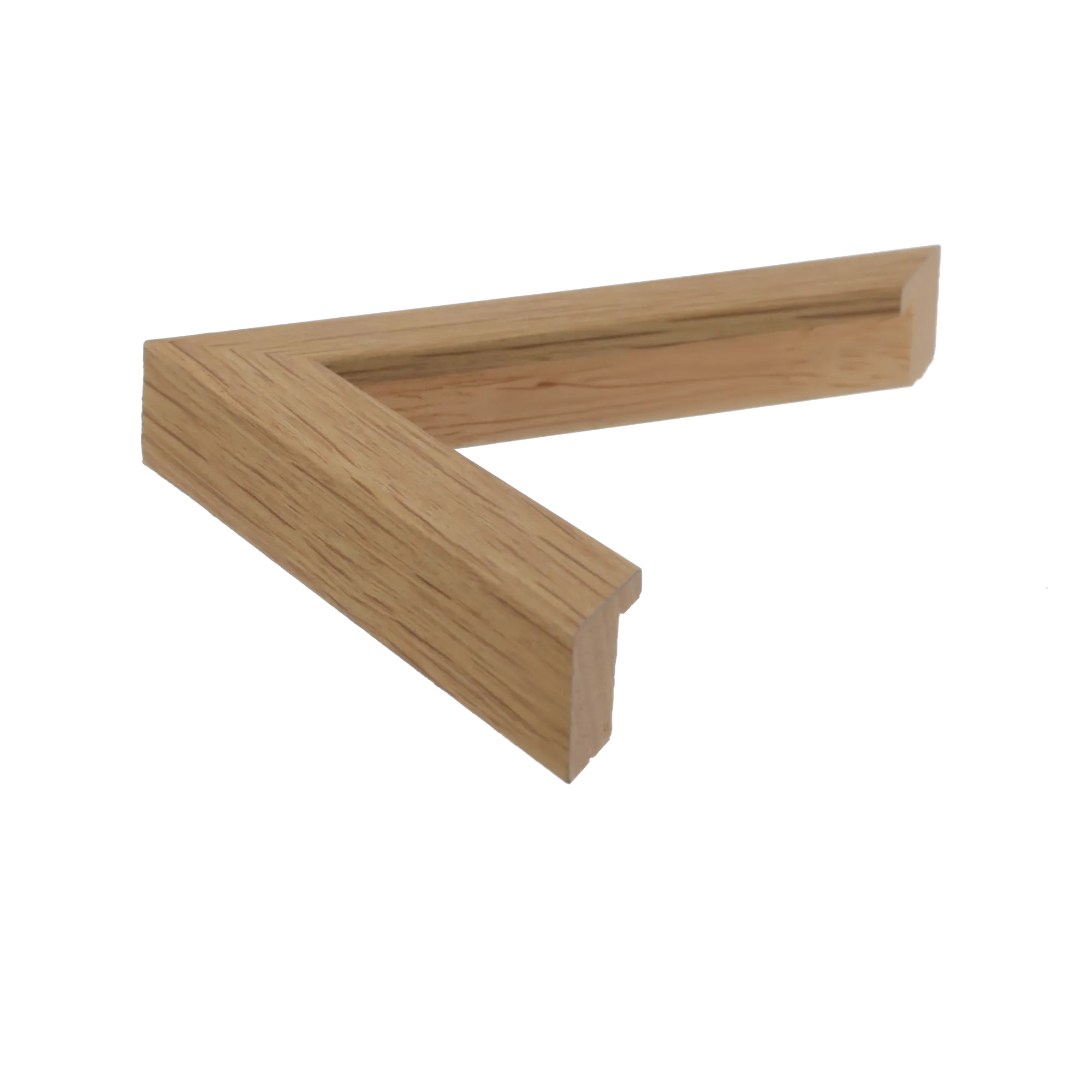 Side view of Cube picture frame in oak