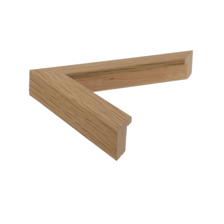 Side view of Cube picture frame in oak