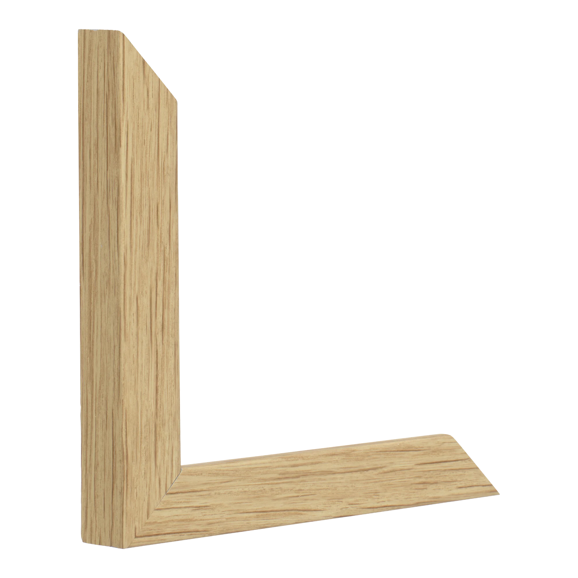 Vertical view of cube oak picture frame sample
