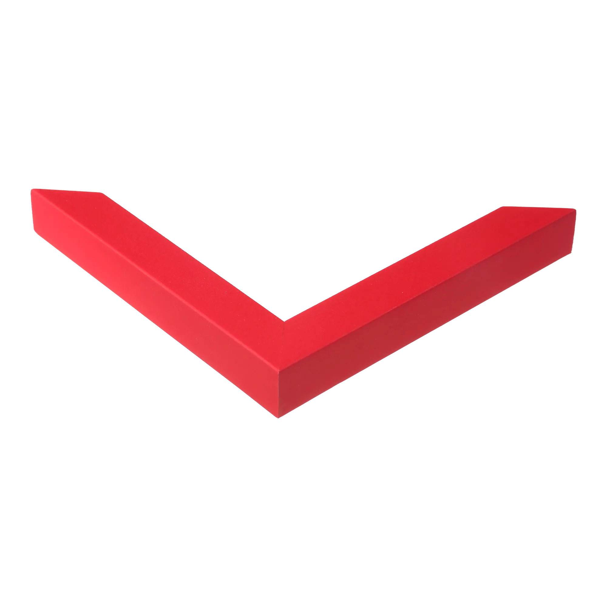 Corner view of Cube in red picture frame