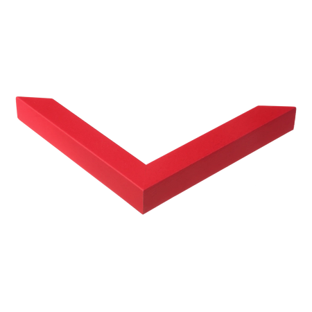 Corner view of Cube in red picture frame