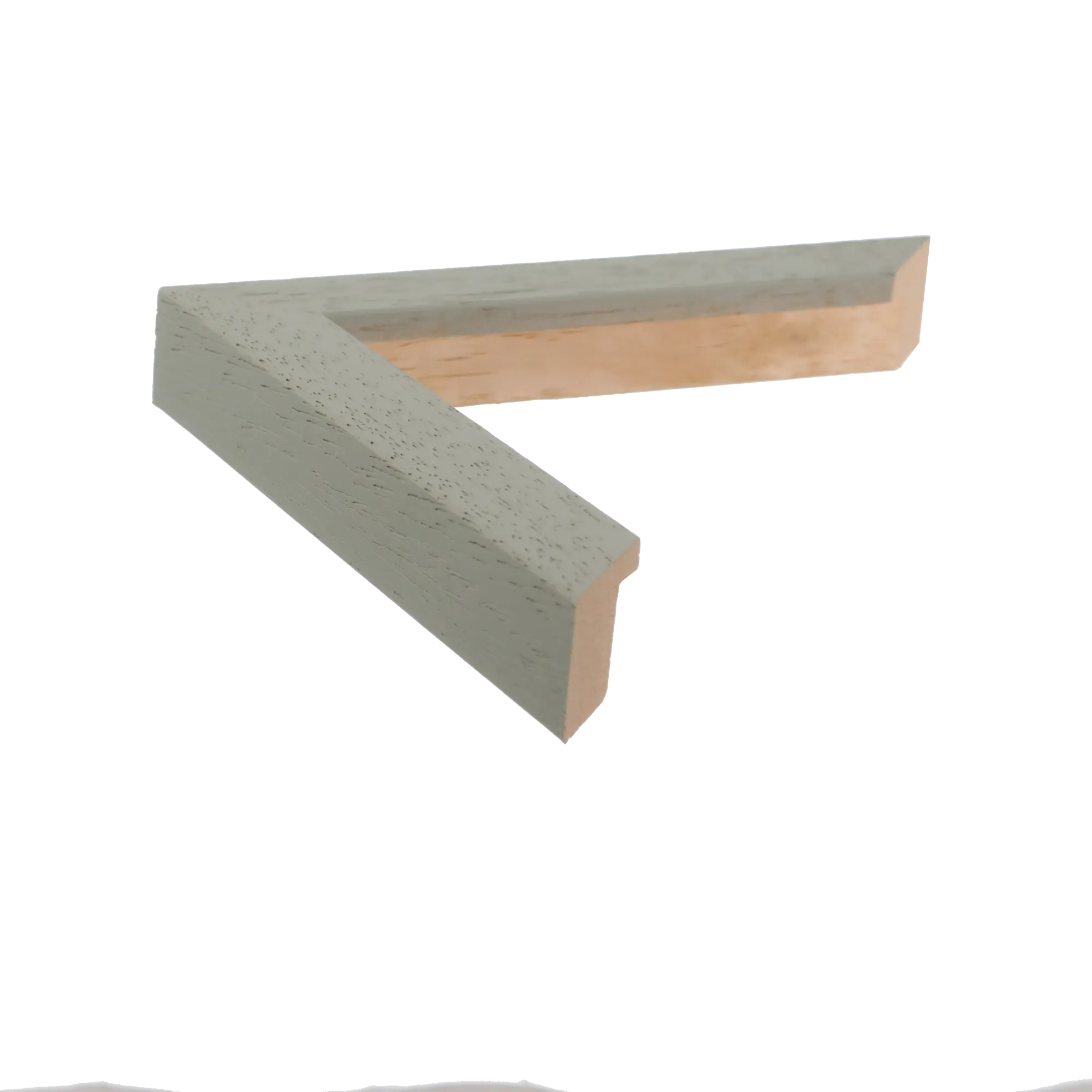 Side view of Cube picture frame in sage grain