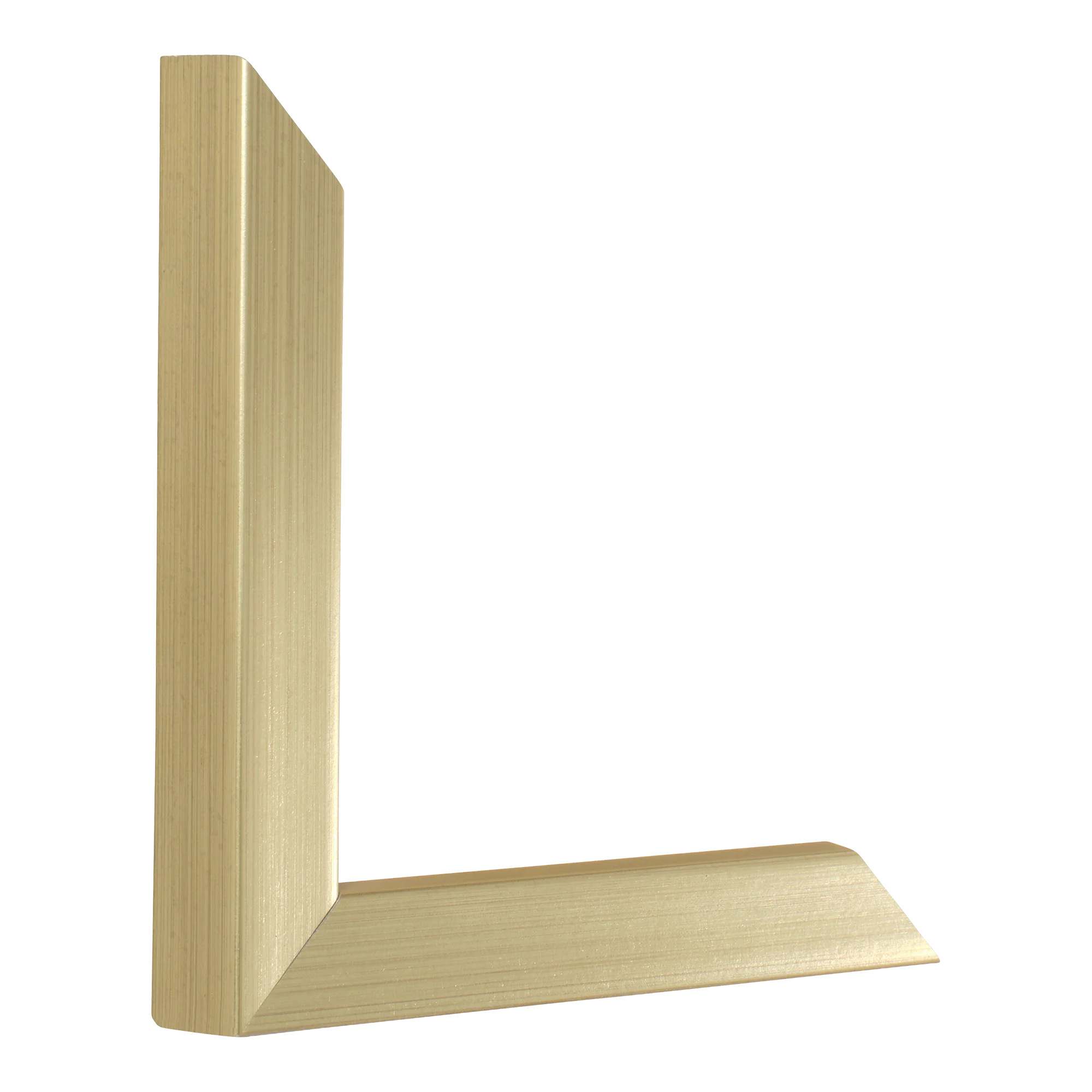 Vertical view of cube soft gold picture frame sample