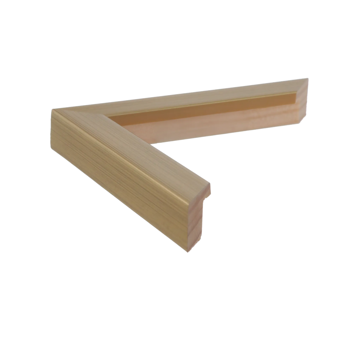 Side view of Cube picture frame in soft gold