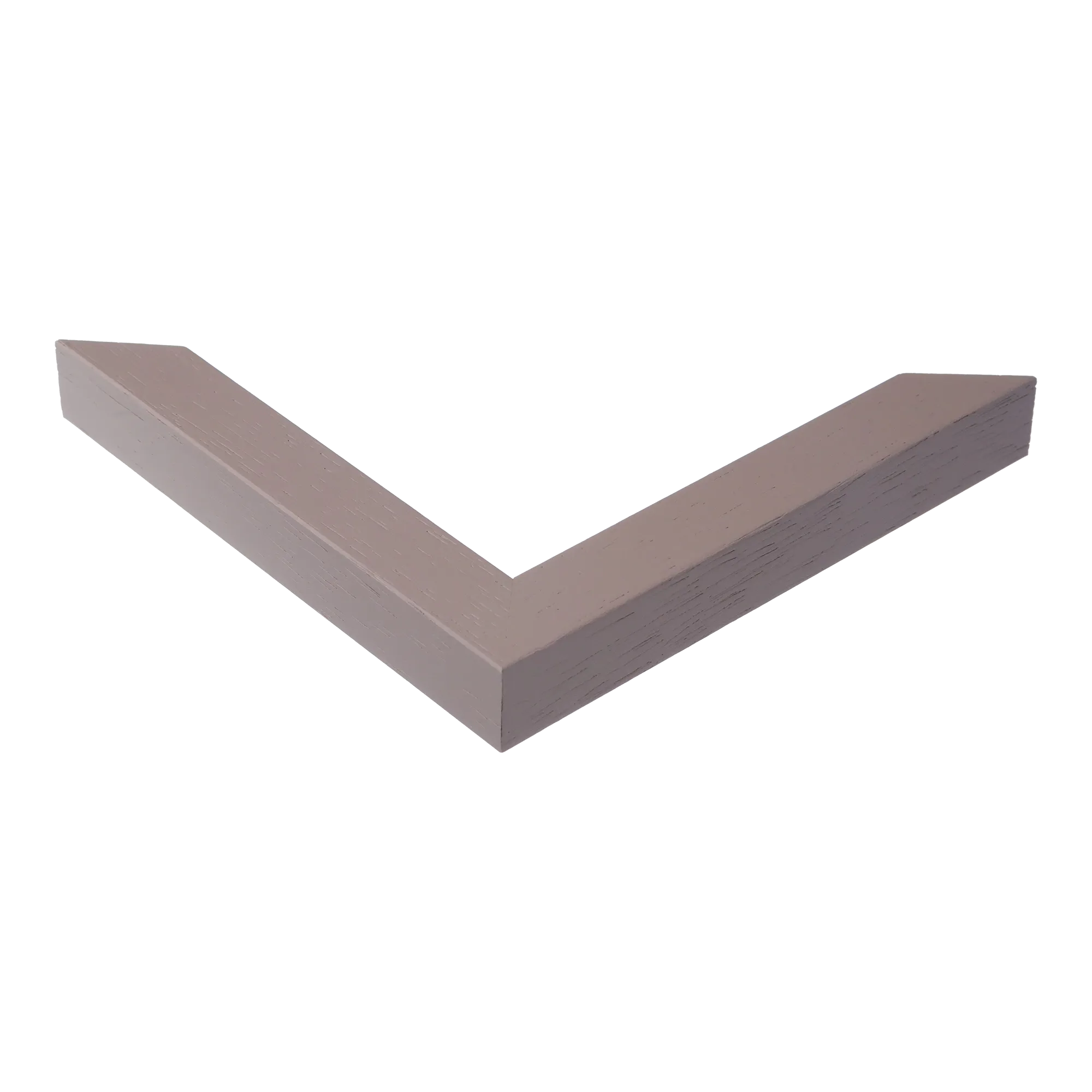 Corner view of Cube in taupe grain picture frame