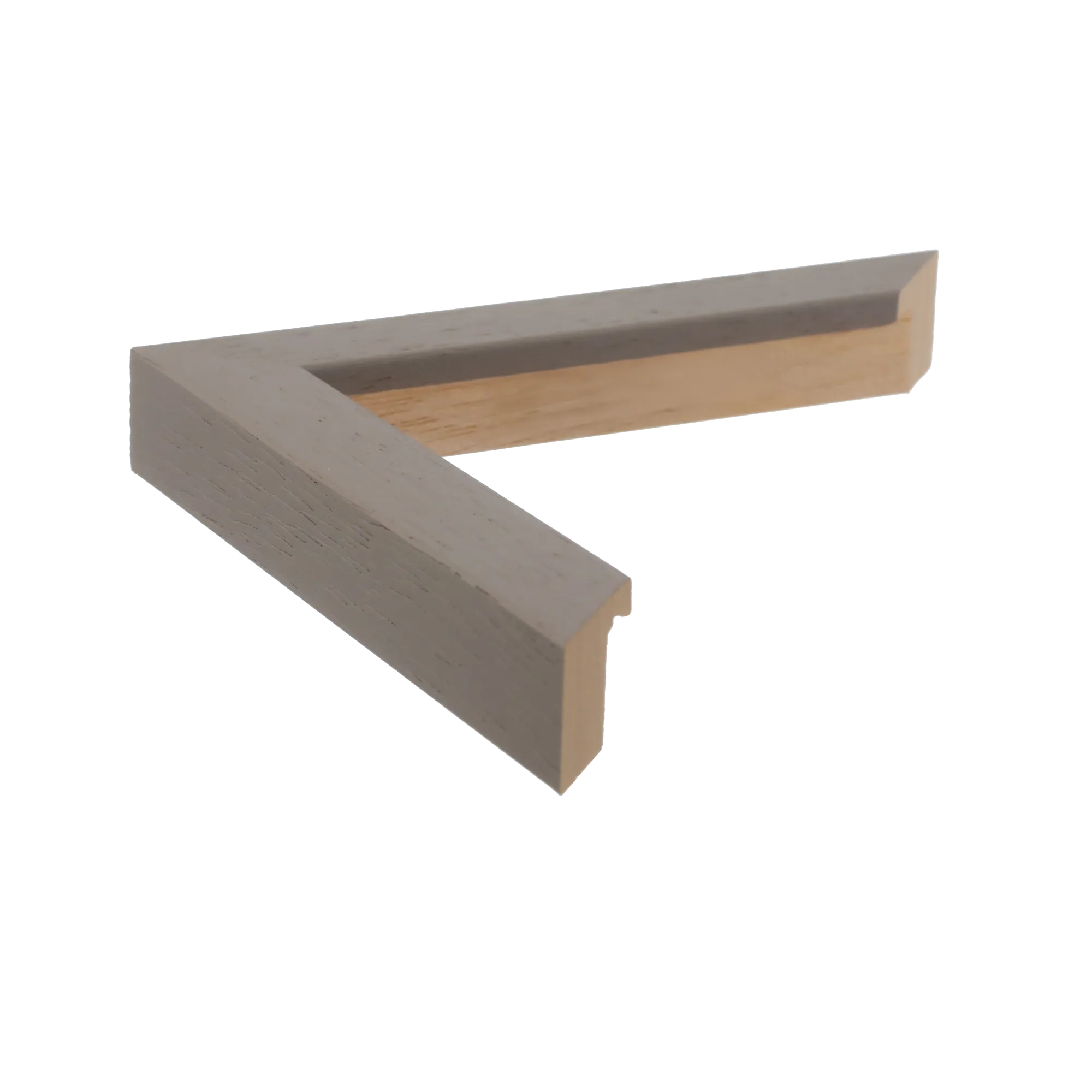 Side view of Cube picture frame in taupe grain