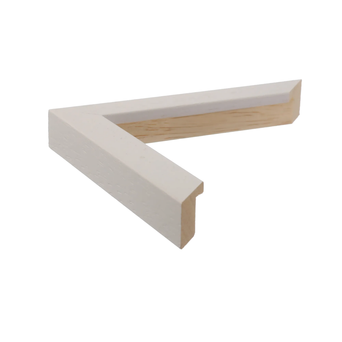 Side view of Cube picture frame in white grain