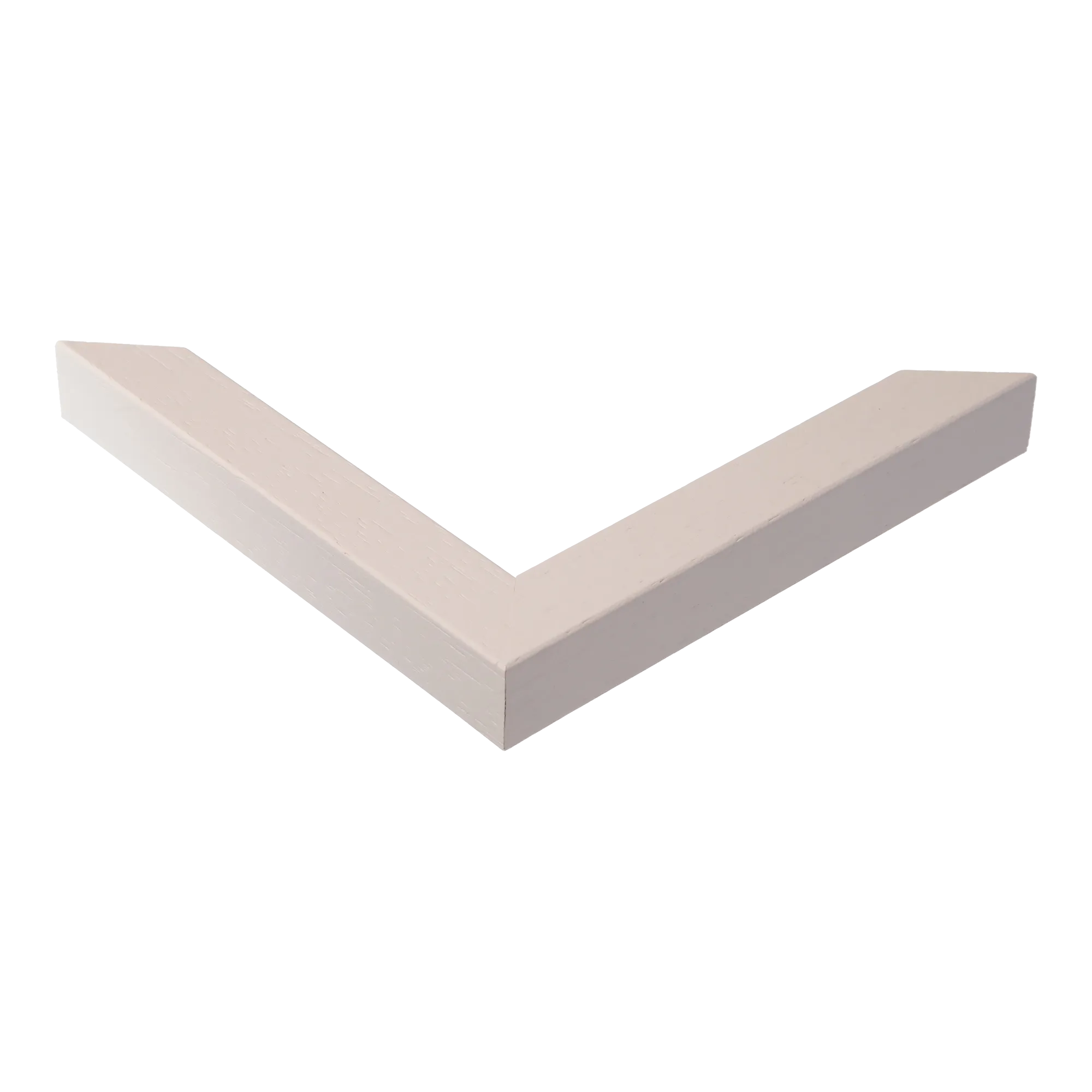 Corner view of Cube in white grain picture frame