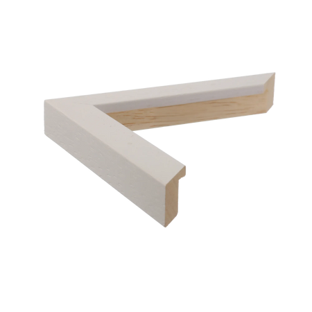 Side view of Cube picture frame in white grain