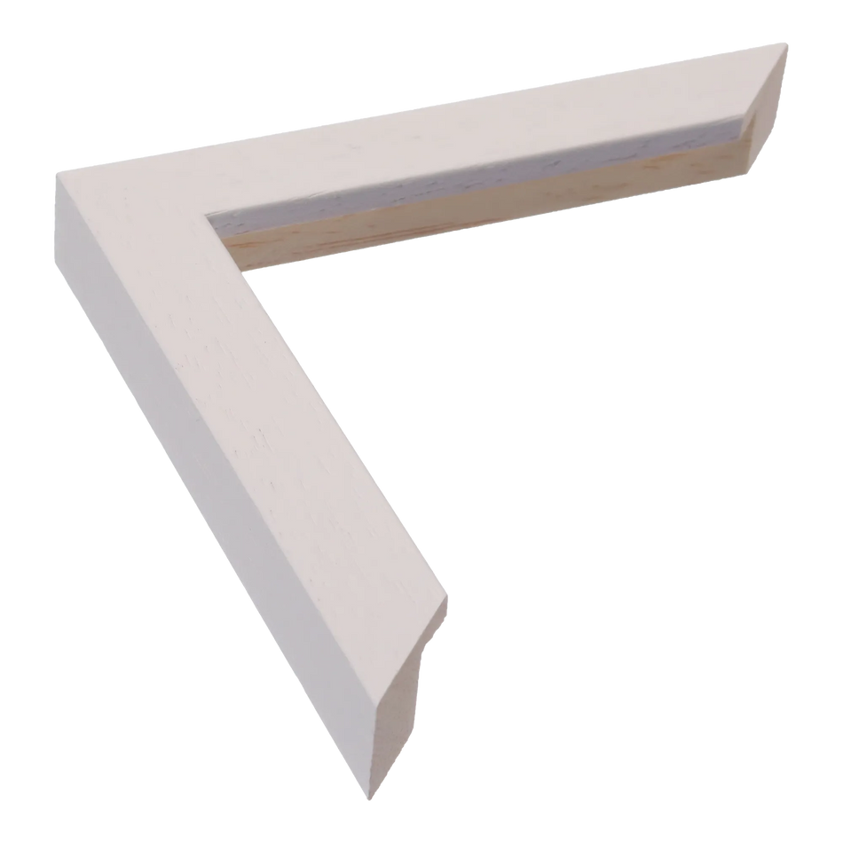 Cube in white grain picture frame