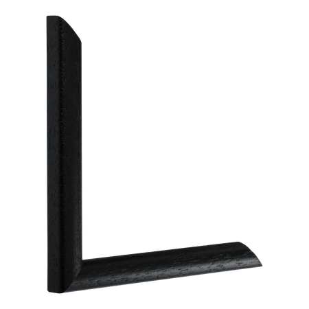 Vertical view of cushion black grain picture frame