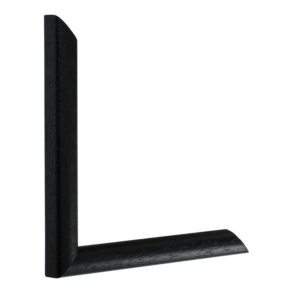 Vertical view of cushion black grain picture frame