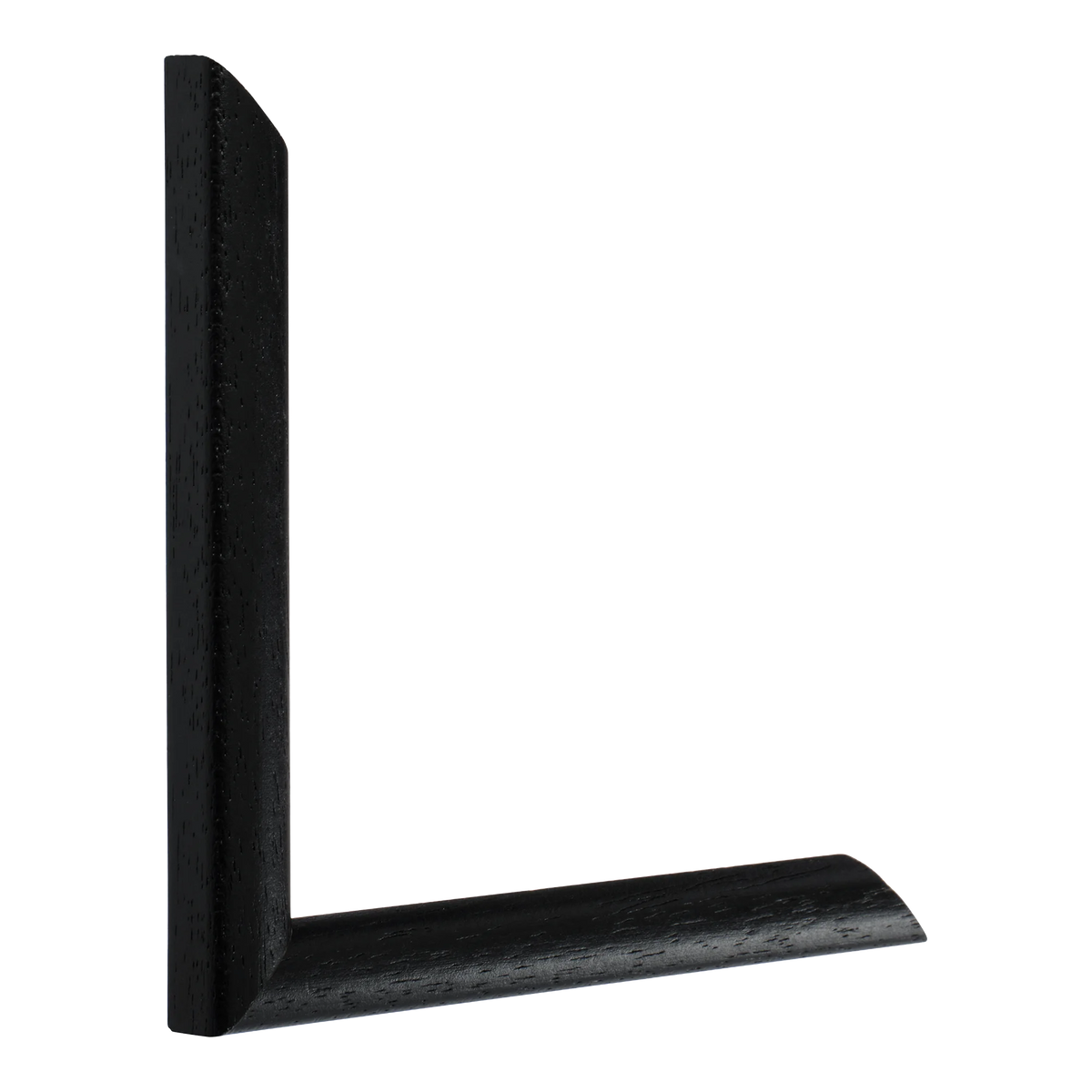Vertical view of cushion black grain picture frame