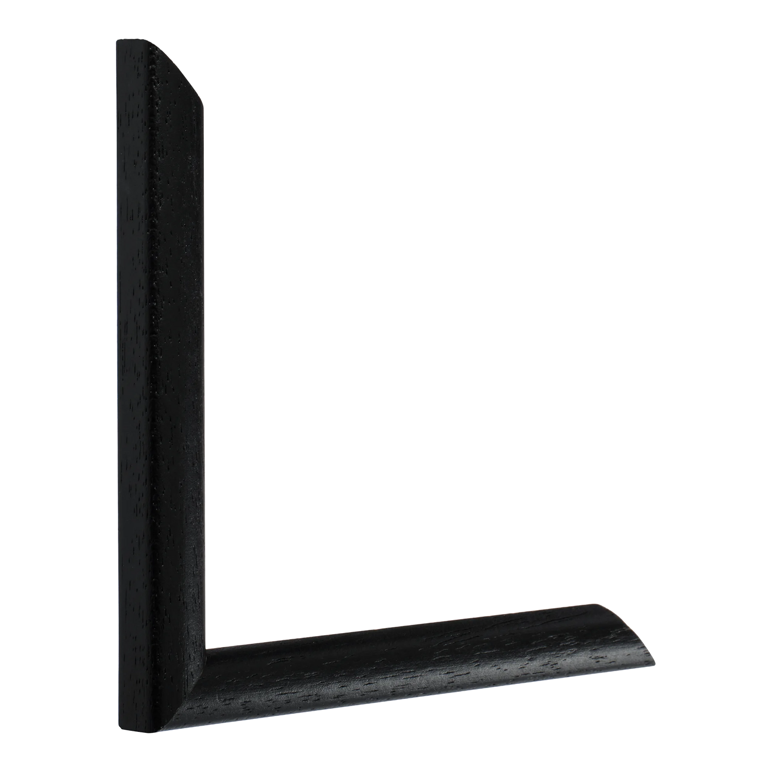 Vertical view of cushion black grain picture frame