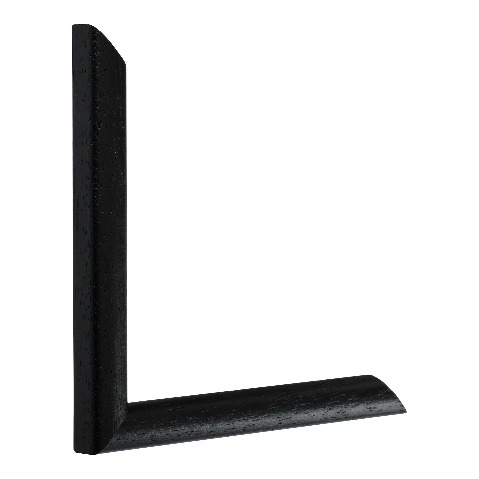 Vertical view of cushion black grain picture frame